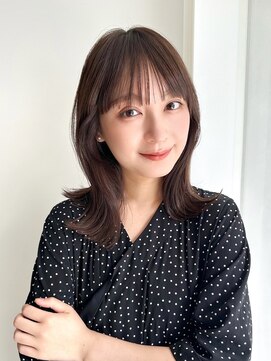 ガーデンヨコハマエスト(GARDEN YOKOHAMA est) くびれヘア　結べるロブ　ミディアム　前髪カット　グレージュ