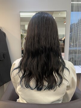 ジエクト ヴィシア(The Ect VIXIA) 裾カラー/ウェーブパーマ/裾カラーブルー/デザインカラーブルー