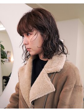 ウィットサークル(wit circle) 長めボブパーマ×ソフトブラウン