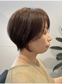 30代40代45代小顔ひし形くびれ前下がりショートボブ