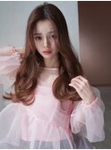 ANGELICA オレンジブラウン 韓国風ゆる巻き 大人かわいい