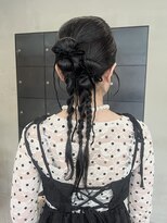 ヘアー アイス ルーチェ(HAIR ICI LUCE)&nbsp;ブリーチなしくすみベージュ冬カラーお呼ばれヘアアレンジ/今枝