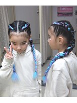 エクステ専門店ミキ 横浜店(MIKI)&nbsp;KIDS学生ダンスヘア♪ ボクサーブレイズツインテールコーンロウ