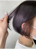 【チラッと見えるイヤリングカラー♪】ボブ × インナーカラー
