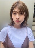 簡単小顔ボブ 長めボブ 透明感カラー