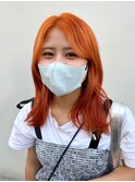 ダブルカラーオレンジベージュカラーケアブリーチ韓国ハイトーン