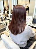 艶ベリーピンクヘアカラー 【銀座】福田