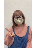 オン眉ピンクカラー