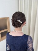 シニヨン アップスタイル 結婚式ヘア 参列ヘア 着物ヘア