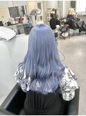 色落ちが可愛い♪水色ネイビーカラー