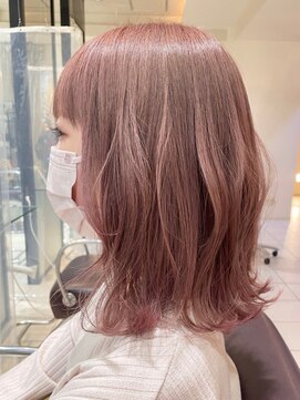 クラン 横浜(Clanc) くびれヘア ハイライトカラー アプリコットオレンジ 夏