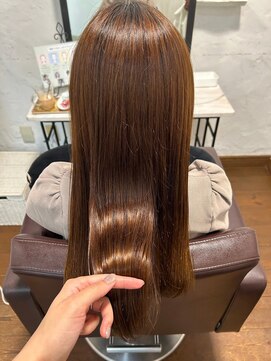 コルテ 倉敷西坂店(CoRte.) うる艶ロング/ストレートヘア/縮毛矯正/マロンブラウン/秋カラー