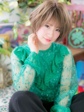 カバーヘア ブリス 川口(COVER HAIR bliss) ハイトーン☆くせ毛風カール小顔Aラインボブc6川口20代30代40代