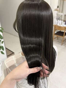 アモレット 天文館店(amoretto) 酸性ストレート ×  Olive color