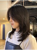 スタイリング簡単レイヤーカットハッシュカット地毛カラー
