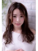 切りっぱなしハイライトカラー濡れ髪ココアブラウンカーリー