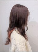 ふんわりピンクベージュ☆インナーカラーで【emu】