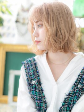 カバーヘア ブリス 上尾西口店(COVER HAIR bliss) 韓国風大人ハイライト透け感外ハネカールボブb上尾10代20代30代