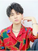 黒髪 ビジネス 刈り上げ アップバング ツーブロ