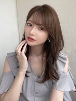 アフロート ディル(AFLOAT D'L)&nbsp;20代30代40代小顔ワンカール シースルーバング ベージュカラー