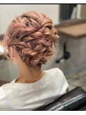 ヘアアレンジ　もこもこ編み込み