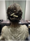 ウルフカット ヘアセット ヘアアレンジ お呼ばれスタイル