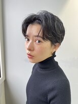 ヴェイン 渋谷(vain)&nbsp;黒髪グレーベージュレイヤーロング前髪パーマ