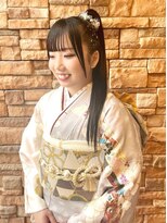 二十歳の集い　ポニーテールパッツン前髪