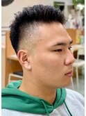 ベリーショート刈り上げフェードオールバック