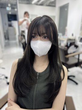 ハピネス 梅田茶屋町店(HAPPINESS) 韓国ヘア/ロングレイヤー/顔周りカット/ブリーチなし/グレージュ