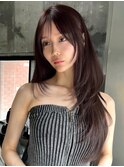 韓国ヘアーハッシュカットレイヤーカットグレージュブリーチ無し