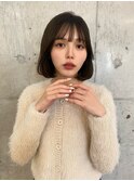ふんわり韓国風内巻きボブ/艶髪ブラウンベージュ/前髪あり