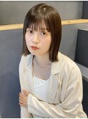 花田/ボブ/切りっぱなしボブ/オリーブベージュ/下北沢