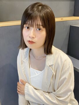 ラミエバイメルト 下北沢(lamie by melt) 花田/ボブ/切りっぱなしボブ/オリーブベージュ/下北沢