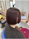 ワインレッド/チェリーレッド/刈り上げボブ/刈り上げショート