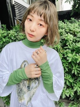 トイロ 中目黒(Toiro) オン眉ボブのブリーチパーマ【大毛亮佑】