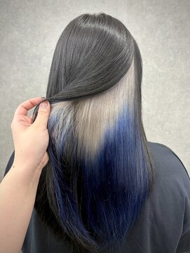 いろあそび 八王子 【インナーグラデーション】ホワイト×ネイビー