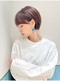 ショート/オリーブグレー/グランマッシュ/小顔/前髪/顔周り/立川