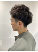 【アップバングショート】メンズカット/メンズヘアセット/黒染め