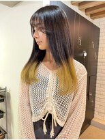 サクラ オモテサンドウ(SAKURA) 毛先に冒険!イエローグラデーション/ダブルカラー/髪質改善