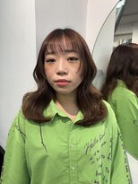 アオ(AO。)&nbsp;顔周りレイヤーくびれ韓国ミディアム/ヨシンモリ/シースルー