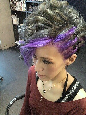 ヘアカラーシルバーグレー＆パープル！リーゼント風セット：L000481218