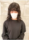 くるくるミディアムパーマスパイラルパーマ強め黒髪パーマ