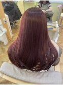難波美容室　レッドカラー/ワインレッド/ボルドー/ブリーチ
