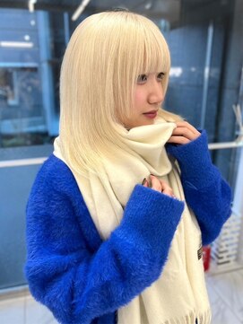 ランテルディ 渋谷(LANTERDIT) 抜きっぱなしブロンド　タンバルモリ　韓国風ヘア　愛されボブ