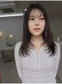 黒髪/ボブルフ/ネビージュ/小顔/ワンレン/沖縄市/髪質改善/前髪