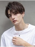 小久保styleフェザーパーマグレーブルーカラー刈り上げショート