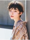 眉上バング/マッシュショート/ショートウルフ/ショートパーマ