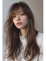 ラナ 新宿(lana)&nbsp;ロング/シースルーバング/ブラウン/【lana hair新宿】