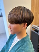 マッシュナチュラルカラーマッシュメンズヘアカラーツーブロック